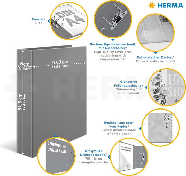 Actual product image Herma Wedding folder A4 (A4, 60 mm, 1 x)