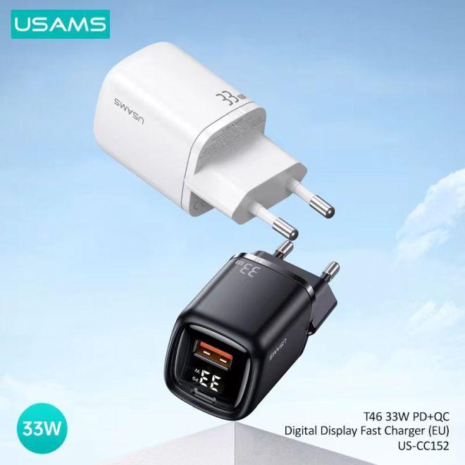 Produktbild Usams 33W QC + PD Digital Display Fast Charger (33 W, 1 Port)