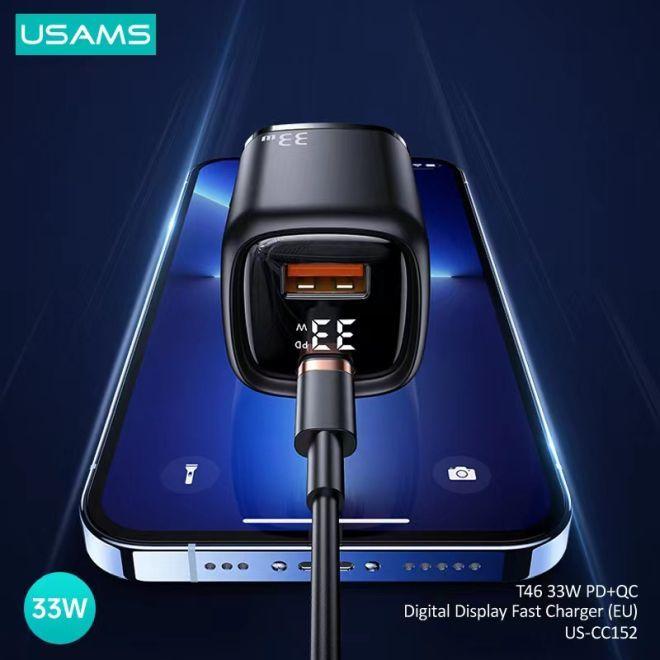 Produktbild Usams 33W QC + PD Digital Display Fast Charger (33 W, 1 Port)