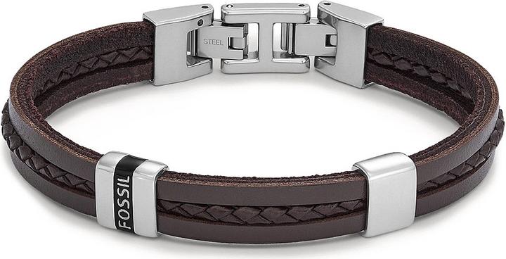 Fossil Jewelry Armband (21.30 cm, Leder, Edelstahl)