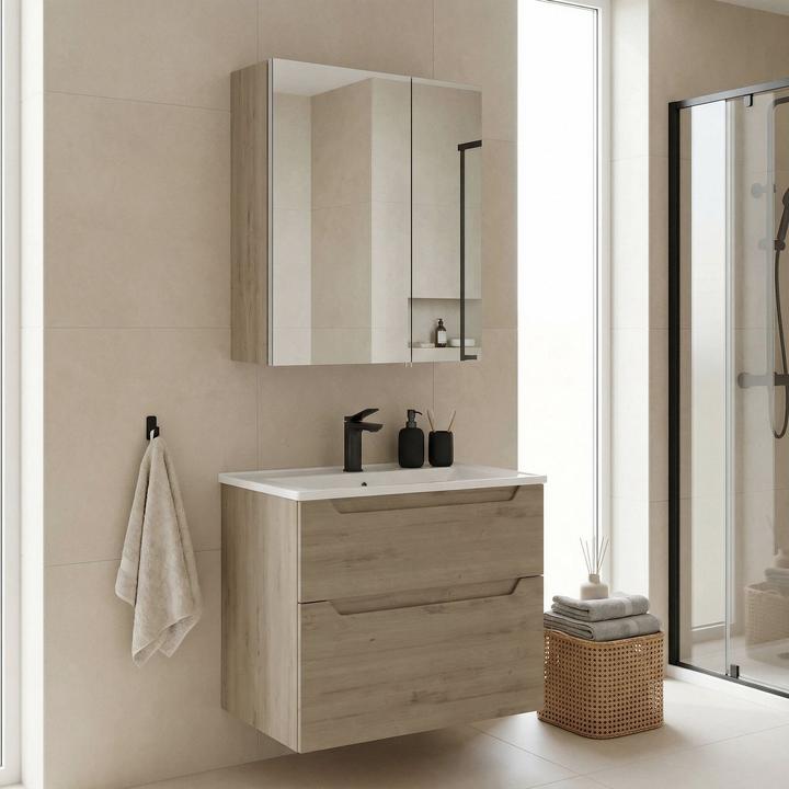 Produktbild Homitis Messina 65 v2 Bathroom Cabinet With Sink & Mirror Set (2 Pieces)
