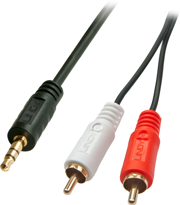 Produktbild Lindy Premium Audio-Adapterkabel 20m 2x RCA (Cinch) Stecker an 3,5mm Klinkenstecker (20 m, Cinch, 3.5mm Klinke (AUX))