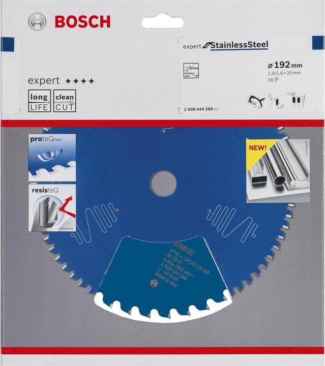 Immagine prodotto Bosch Professional Zubehör Lama circolare Expert per acciaio inox, 192 x 20 x 1,9 x 38