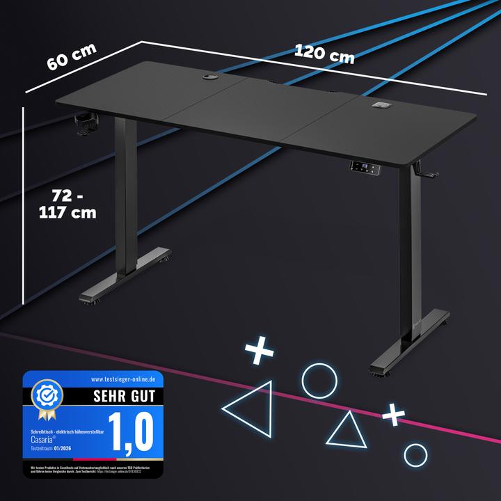 Produktbild Casaria Höhenverstellbarer Schreibtisch (120 x 60 x 72 cm)