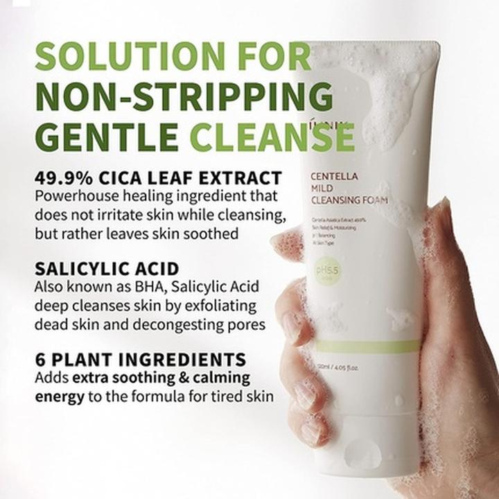 Image du produit iUNIK Centella Mousse Douce Nettoyante Visage Sub-acide 4.05 Fl Oz 49.9% Centella Asiatica Extract - Sk (Mousse nettoyante)