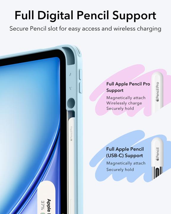 Produktbild ESR - Flip Hybrid - iPad Air 13 (2024) / Air 13 (2025) - Sky Blue (Apple iPad Air 13 2024, Apple iPad Air 13 2025)