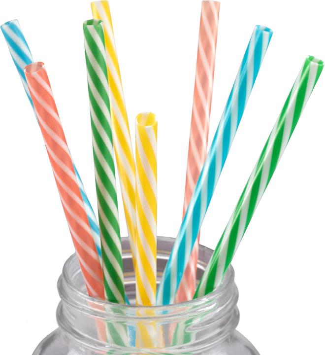 Produktbild Relaxdays Trinkglas mit Strohhalm (0.40 l, 8 x)