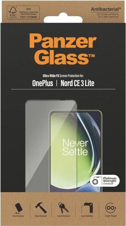 Actual product image PanzerGlass Tempered Glass Edge To Edge Screen Protector OnePlus Nord Ce 3 Lite (1 Piece, OnePlus North CE 3 Lite)