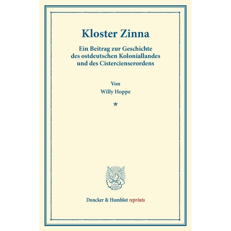 Kloster Zinna., Fachbücher