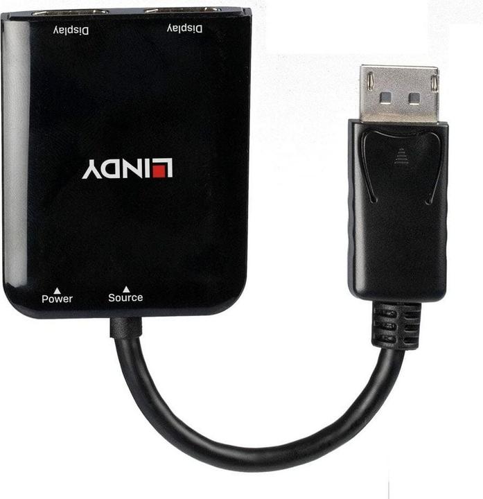 Actual product image Lindy 2 Port DisplayPort 1.2 MST Hub For connecting 2 DisplayPort displays to a computer with a display (USB-A, 2 ports)