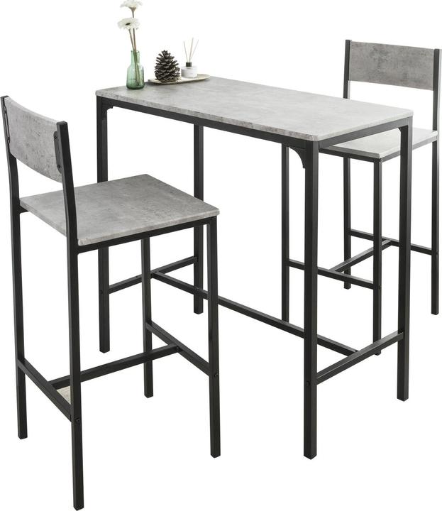 Image du produit SoBuy Table de bar avec 2 tabourets (89 x 45 x 87 cm)