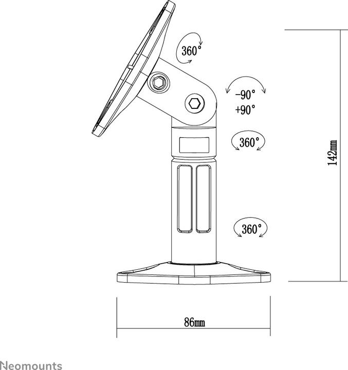 Actual product image Neomounts Speaker-W100 (1 pair, Wall installation, Rotatable, Height-adjustable)