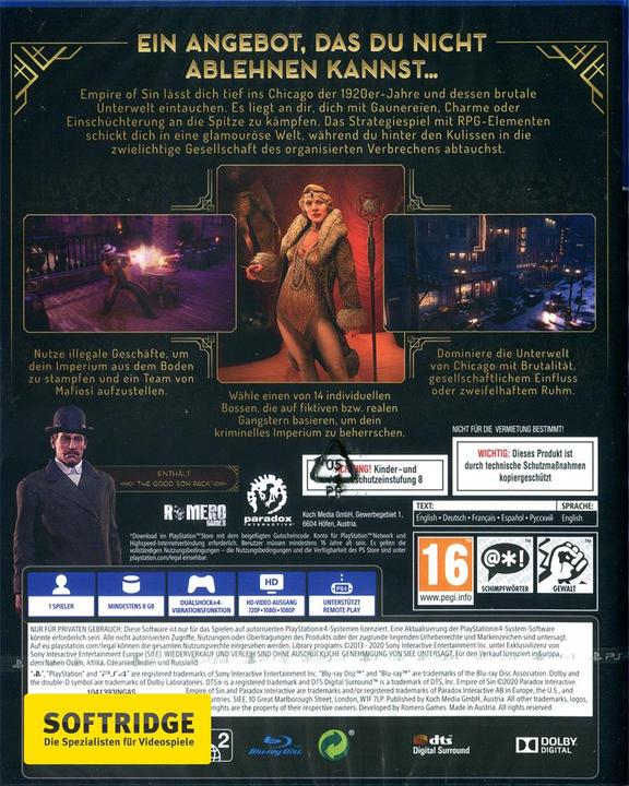 Actual product image Paradox Interactive Empire of Sin Day One Edition (PS4, DE)