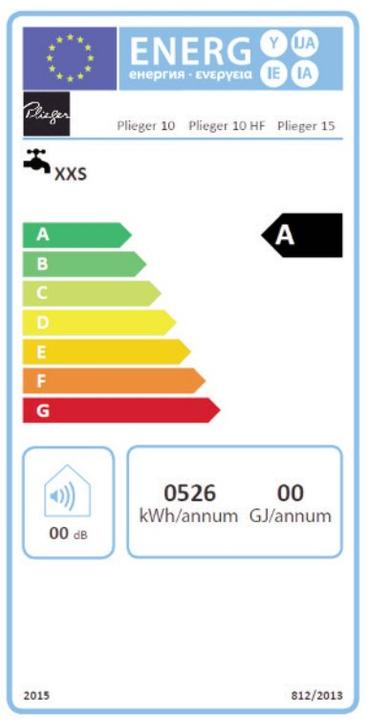 Energy Label Plieger Keukenboiler - Close-in - Koperen ketel - 15 litre -2000 Watt