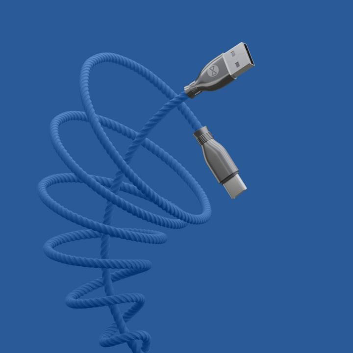 Actual product image Forever Tornado cable USB - USB-C 1,0 m 3A navy blue (1 m, 60 W)