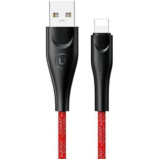 Usams Kabel pleciony U41 lightning 1m 2A czerwony/red SJ391USB02 (US-SJ391) Fast Charge (1 m, USB 4.0), USB Kabel