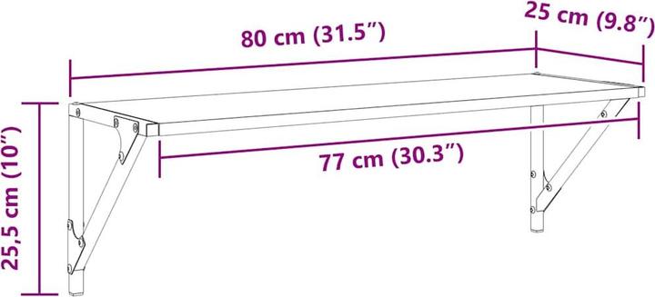 Immagine prodotto vidaXL Wandregale (80 x 25 x 25.50 cm)