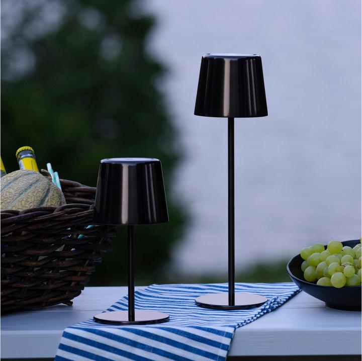 Produktbild Brilliant Akku Tischlampe, 37cm, 300 lm, 3000-6500 K, dimmbar, schwarz verchromt (300 lm)