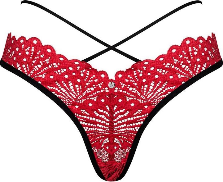 Produktbild Obsessive Mettia Sexy Lace Thong - Black/Red (L, XL)