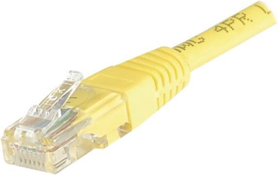 Actual product image Exertis Connect Patch cable, CAT.6, U/UTP, unshielded, copper, yellow, 0.5 m patch cable with latching nose (U/UTP, CAT6, 0.50 m)