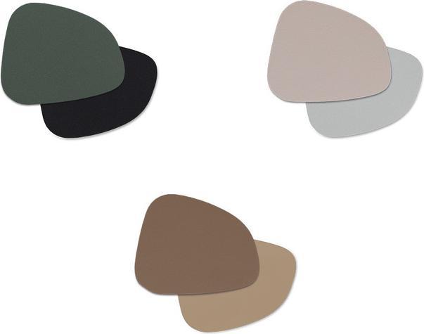 Actual product image Zeller Present Glasuntersetzer-Set Kunstleder 2-farbig 4-teilig 10x12 cm (4x, Glass coaster)