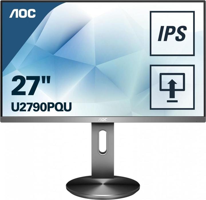 Produktbild AOC U2790PQU LED IPS 27" UHD 3840x2160p 50M:1 (typ. 1000:1) 350cd 5ms HDMI2.0 (3840 x 2160 Pixel, 27")