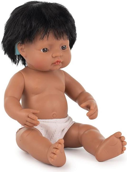 Actual product image Miniland Hispanic boy with hearing aid