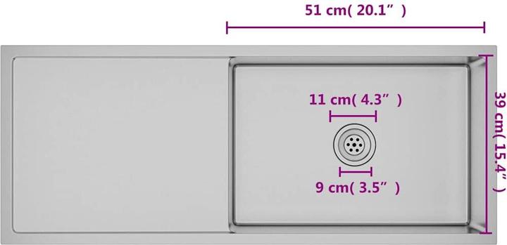 Produktbild vidaXL Küchenspüle (Einbauspüle, 44 cm, 100 cm)