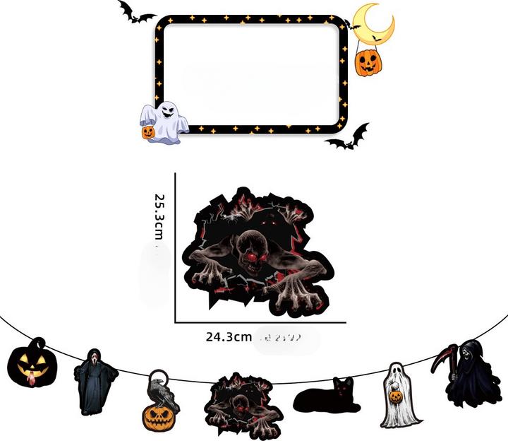 Actual product image Out of the blue Halloween party decoration spooky paper garland