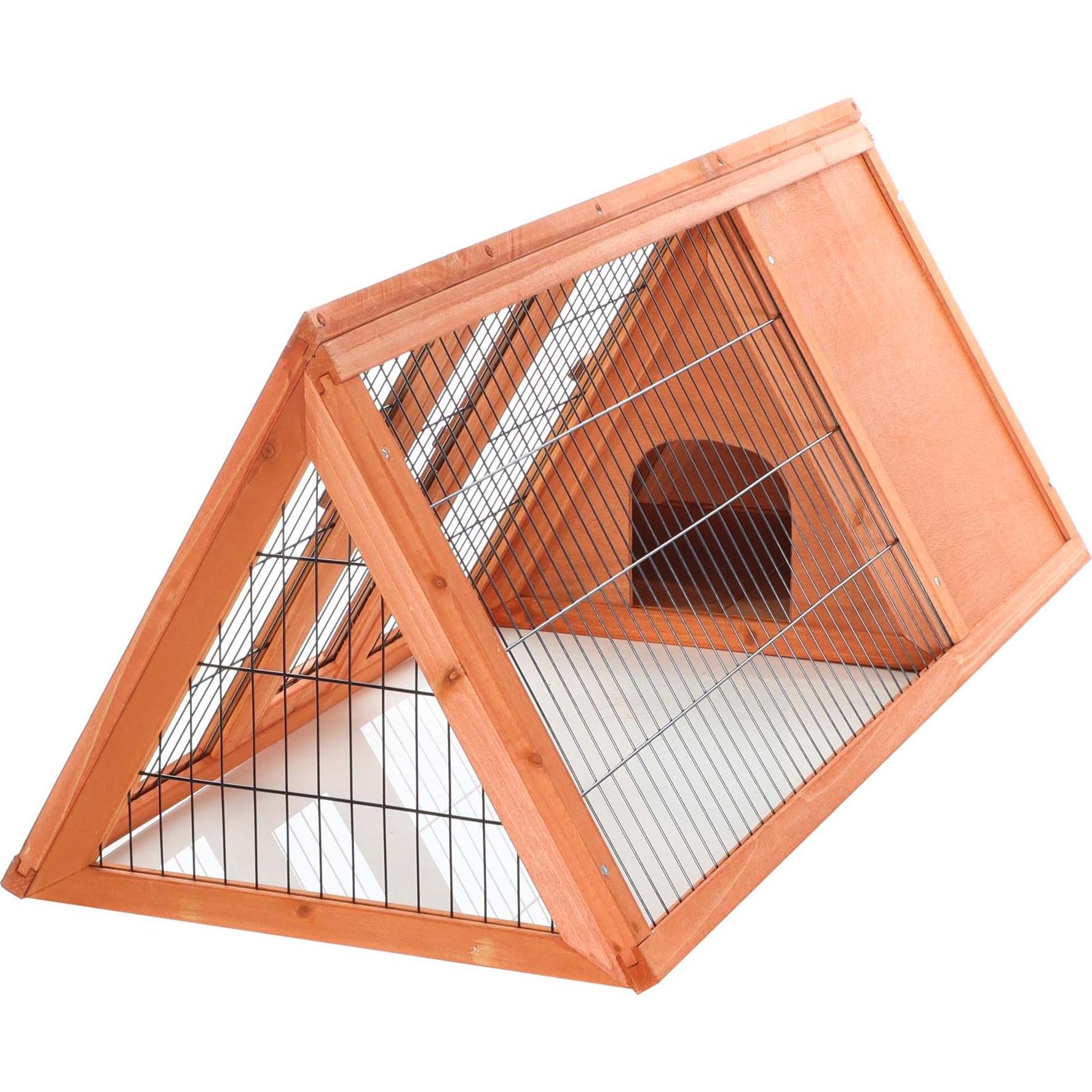 Thumbnail - Wiltec Dreieck Hasenstall 118x50x45cm Kaninchenkäfig Fichtenholz Aussengehege, Gehege