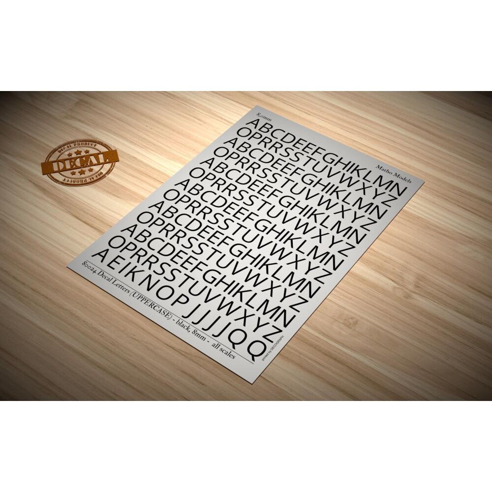 Matho Models Decal Letters (UPPERCASE) - black, 8mm