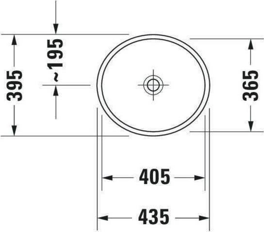 Immagine prodotto Duravit Lavabo da appoggio STARCK 2 o ÜL HLB 440x400mm chiuso o HL bianco (395 mm, 435 mm)
