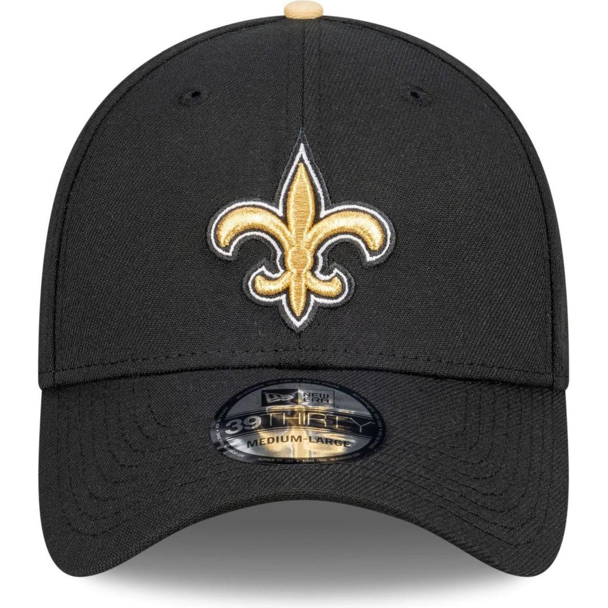 Thumbnail - New Era, Herren, Cap, 39Thirty Stretch Cap - NFL New Orleans Saints - M/L, Schwarz, (M)