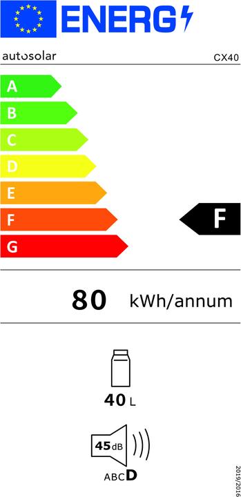 Energie-Label Autosolar Kühlbox 40L (40 l)