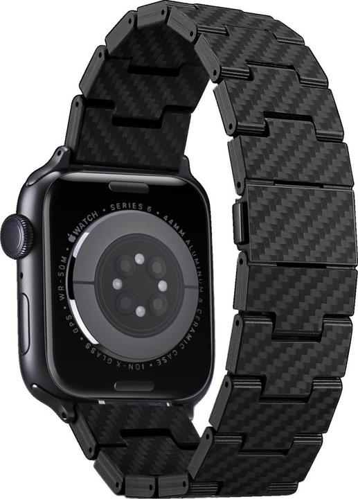 Produktbild Pitaka Band Carbon Fiber Retro for Apple Watch 1/2/3/4/5/6/7/8/9/10/SE/Ultra/Ultra2 black grey (Carbonfaser)