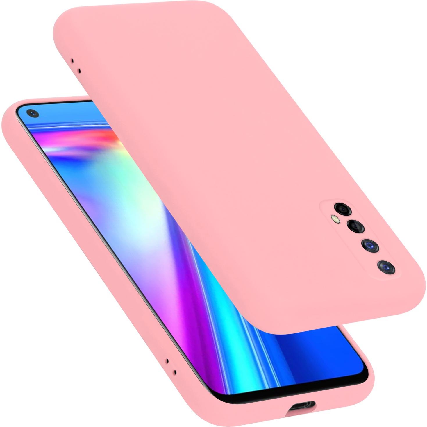 Cadorabo TPU Liquid Silicone Case Hülle für Realme 7 5G (Realme 7), Smartphone Hülle, Rosa