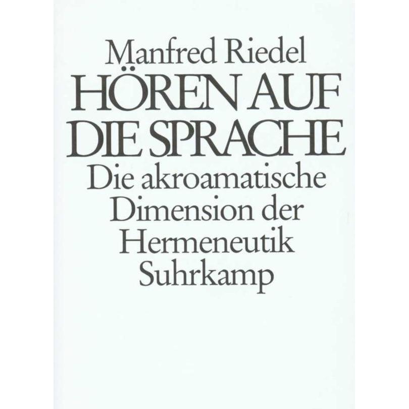 Hören auf die Sprache, Fachbücher von Manfred Riedel