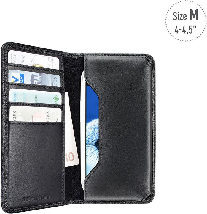 Produktbild Artwizz Universal Wallet for Smartphones, black (Size M for 4 Zoll) (Apple iPhone 5, Samsung Galaxy S4 mini, Apple iPhone SE, Apple iPhone 5c, Apple iPhone 5s)