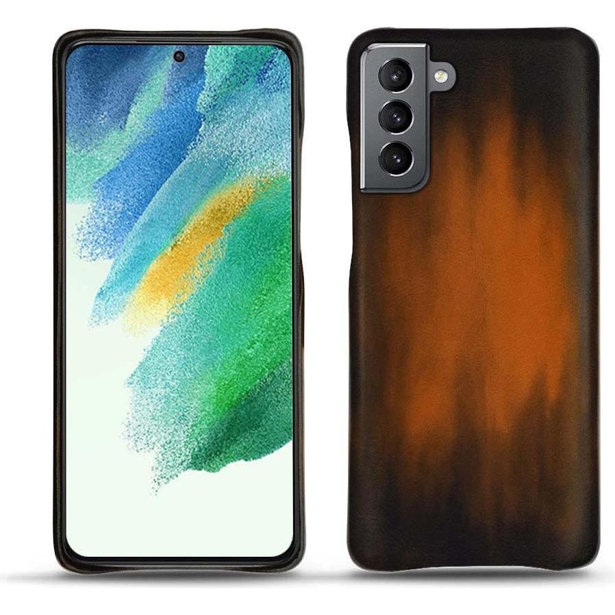 Thumbnail - Noreve Lederschutzhülle Samsung Galaxy S21 FE (Samsung Galaxy S21 FE), Smartphone Hülle, Braun