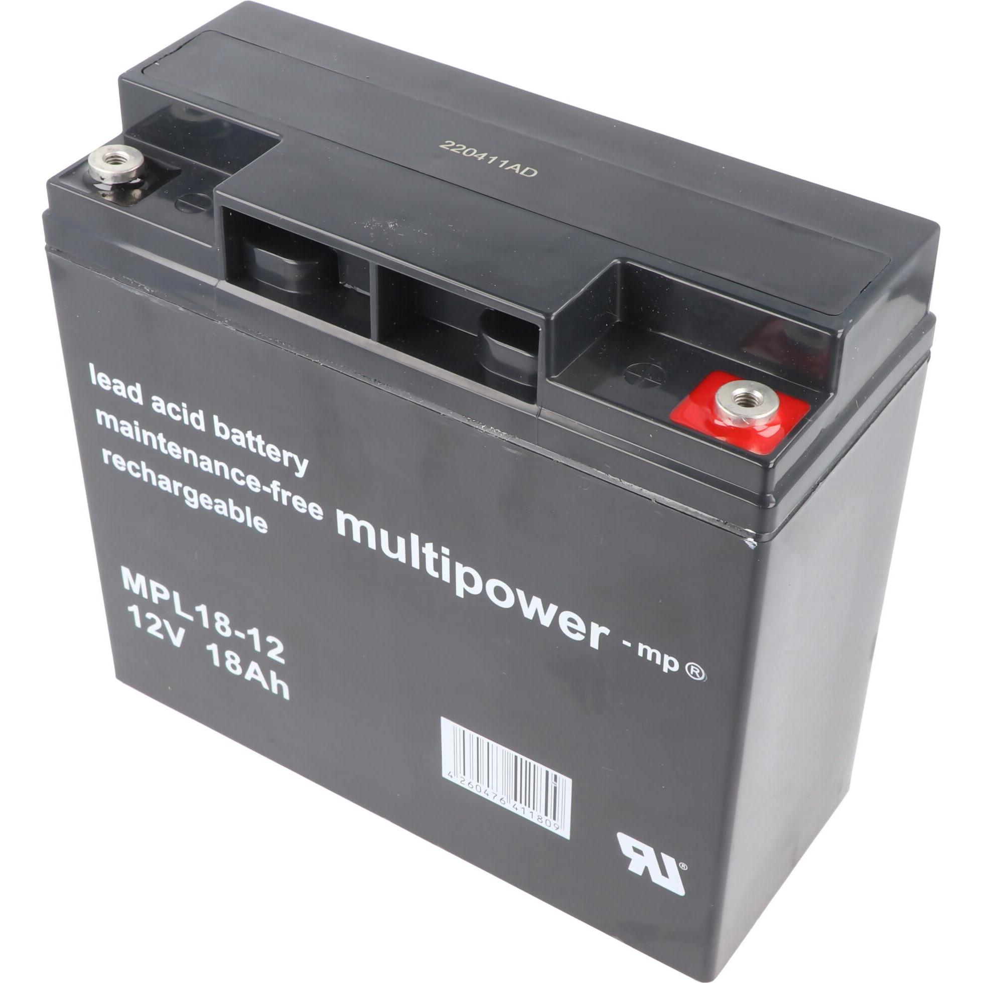 Multipower, Fahrzeugbatterie, Akku MP18-12 (12 V, 18 Ah)