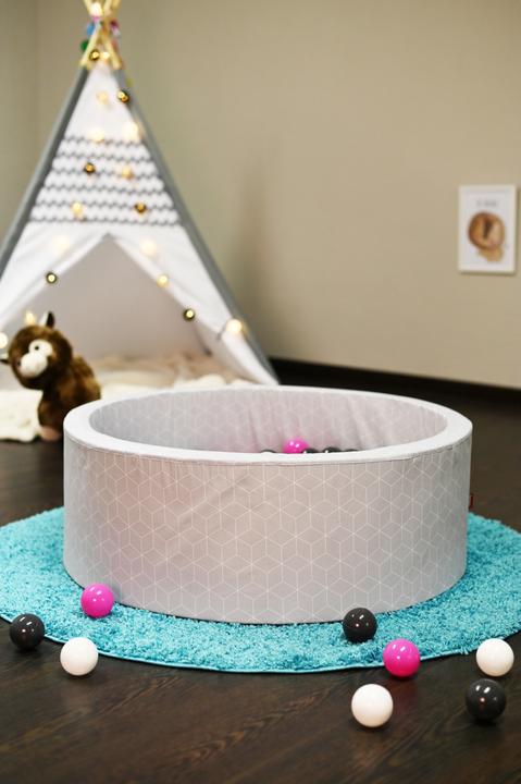 Actual product image Knorrtoys Ball pool soft - "Grey" - 300 balls cream/grey/rose (approx. 6cm diameter)