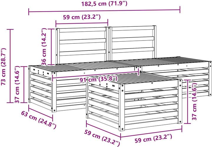 Produktbild vidaXL Outdoor-Sofa