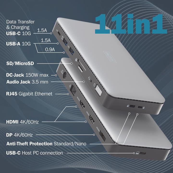 Image du produit Digitus Station d'accueil USB-C, 11 ports (USB-C, 11 ports)