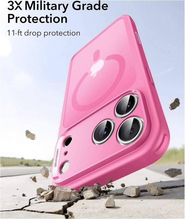 Immagine prodotto ESR Classic Hybrid Magnetic Case (Camera Control), for iPhone 17 Pro Max, Frosted Pink (Apple iPhone 17 Pro Max)