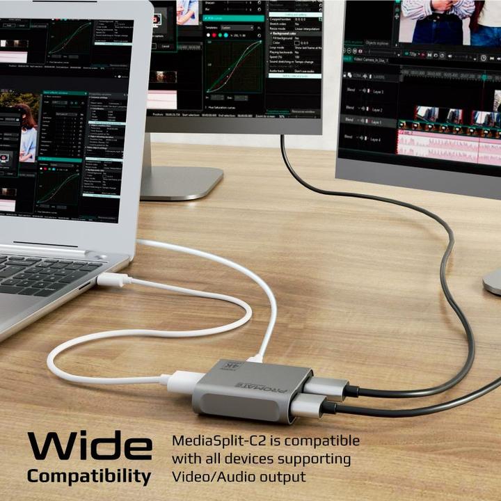 Actual product image ProMate MediaSplit-C2 4K HDMI Splitter