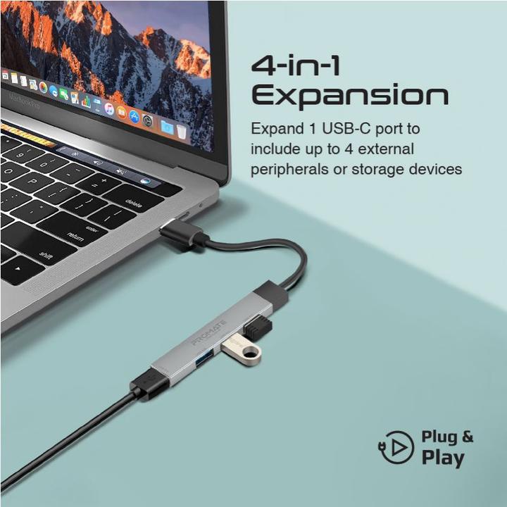 Produktbild ProMate LiteHub-4i 4 in 1 USB-C Hub (USB-A, USB-C, 4 Ports)