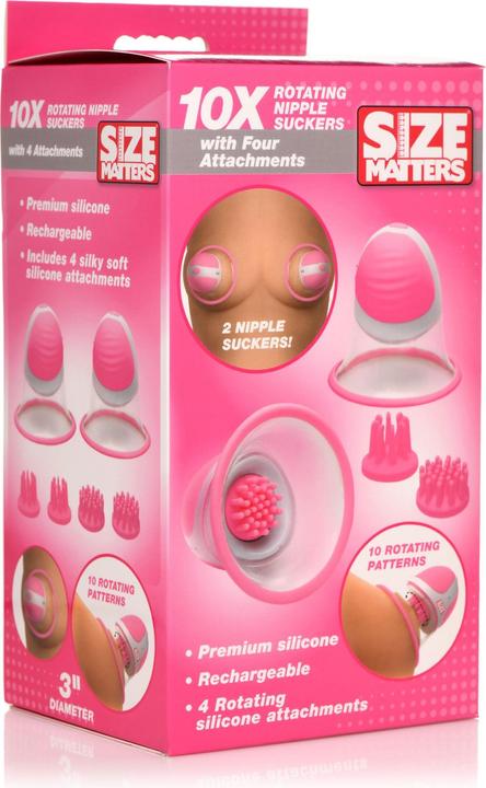 Productafbeelding Bijoux Indiscrets Roterende siliconen tepelzuigers met 2 opzetstukken
