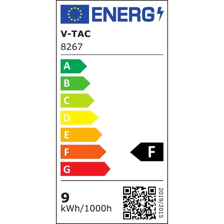Energy Label V-TAC VT810 2 x 45W LED Wall Lamp Warm White Black (680 lm)