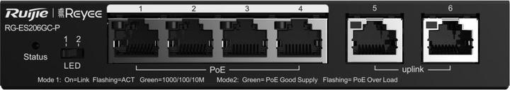 Image du produit Ruijie NET SWITCH 4PORT 1000M POE (6 Ports)