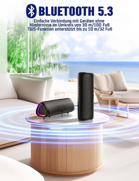 Produktbild Uohhboe Tragbarer Bluetooth-Lautsprecher (24 h, Akkubetrieb)